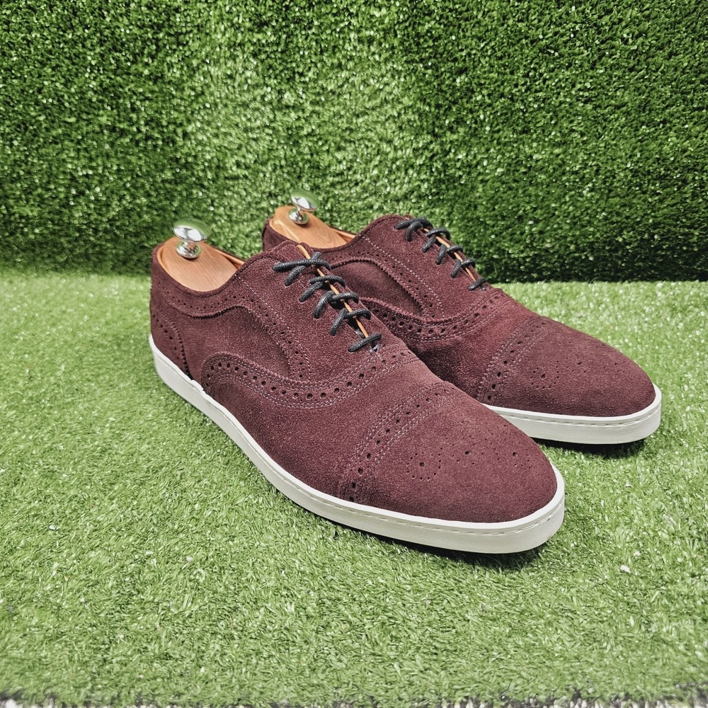 Allen Edmonds STRAND Burgundy Suede Oxford Casual Sneakers Mens Size 10 D